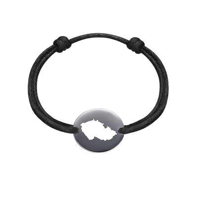 DENIZEN bracelet of Czech Republic map black rhodium