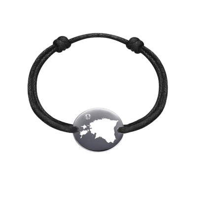DENIZEN bracelet of Estonia map black rhodium CZ