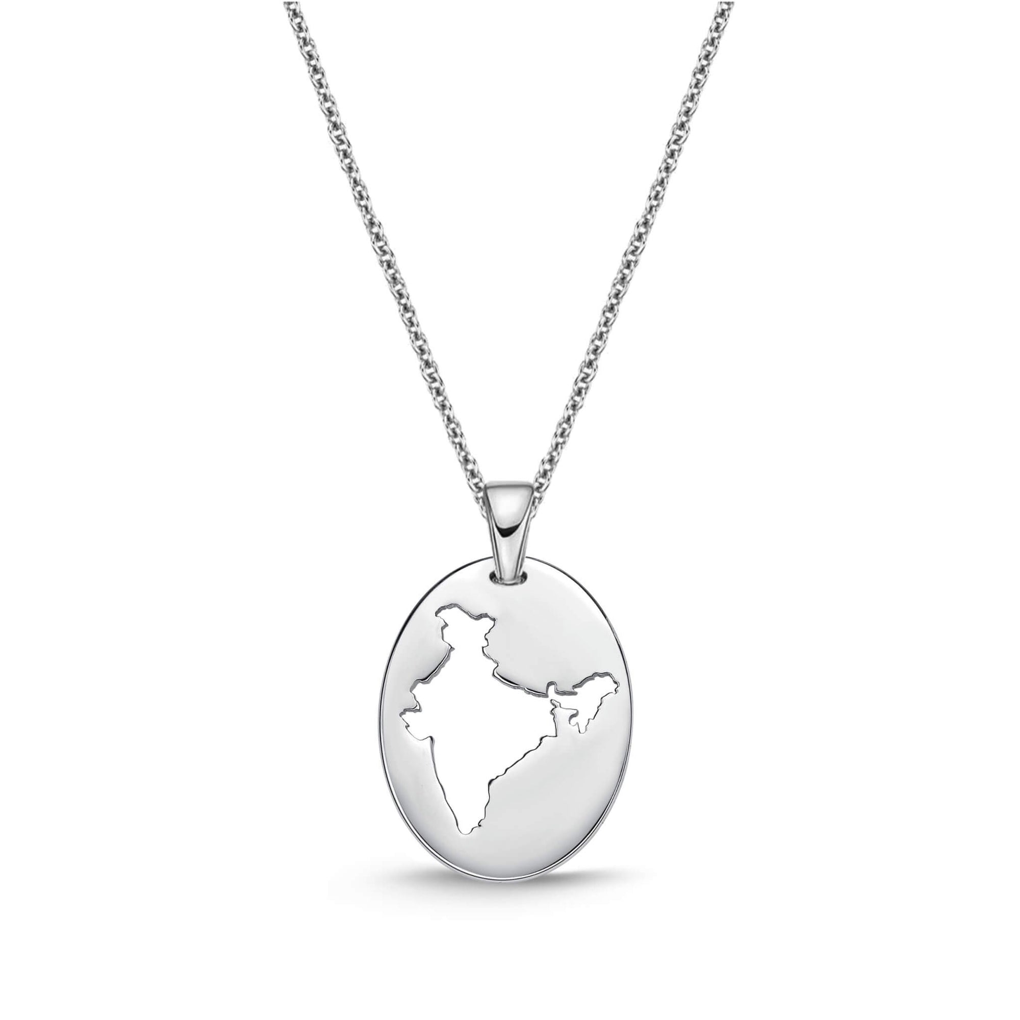 DENIZEN necklace of India map silver
