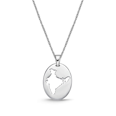 DENIZEN necklace of India map silver