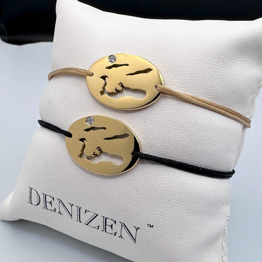 DENIZEN bracelets Cayman islands map gold with cz
