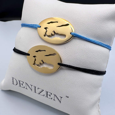 DENIZEN bracelets Cayman islands map gold