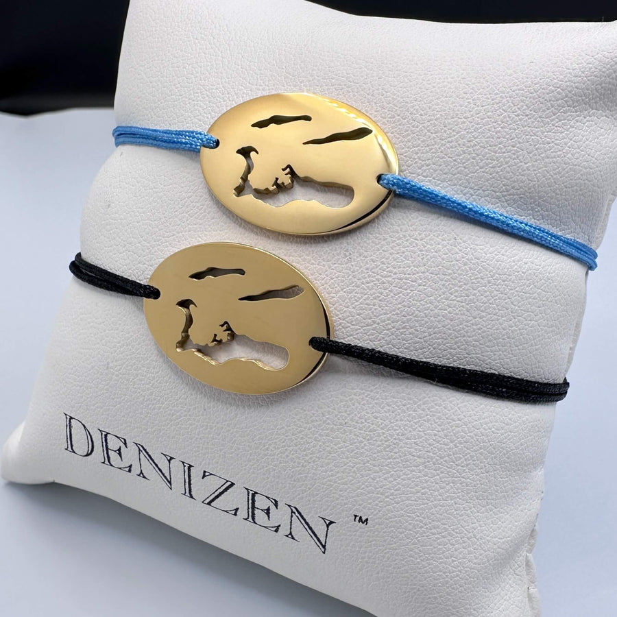 DENIZEN bracelets Cayman islands map gold with cz