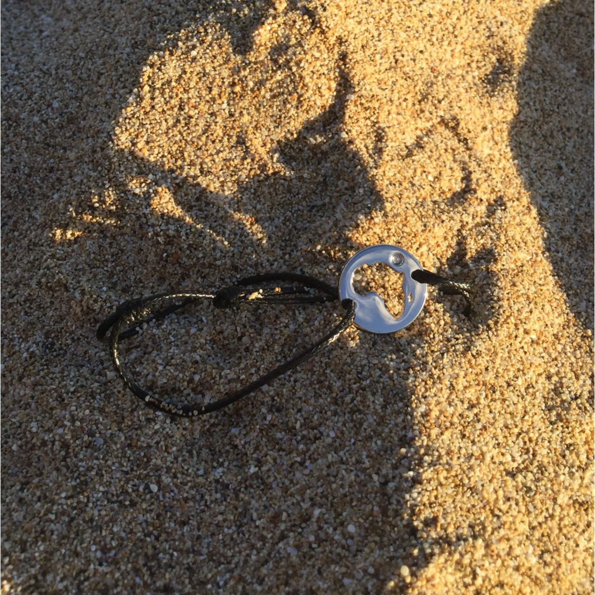 DENIZEN bracelet of Africa silver cz black