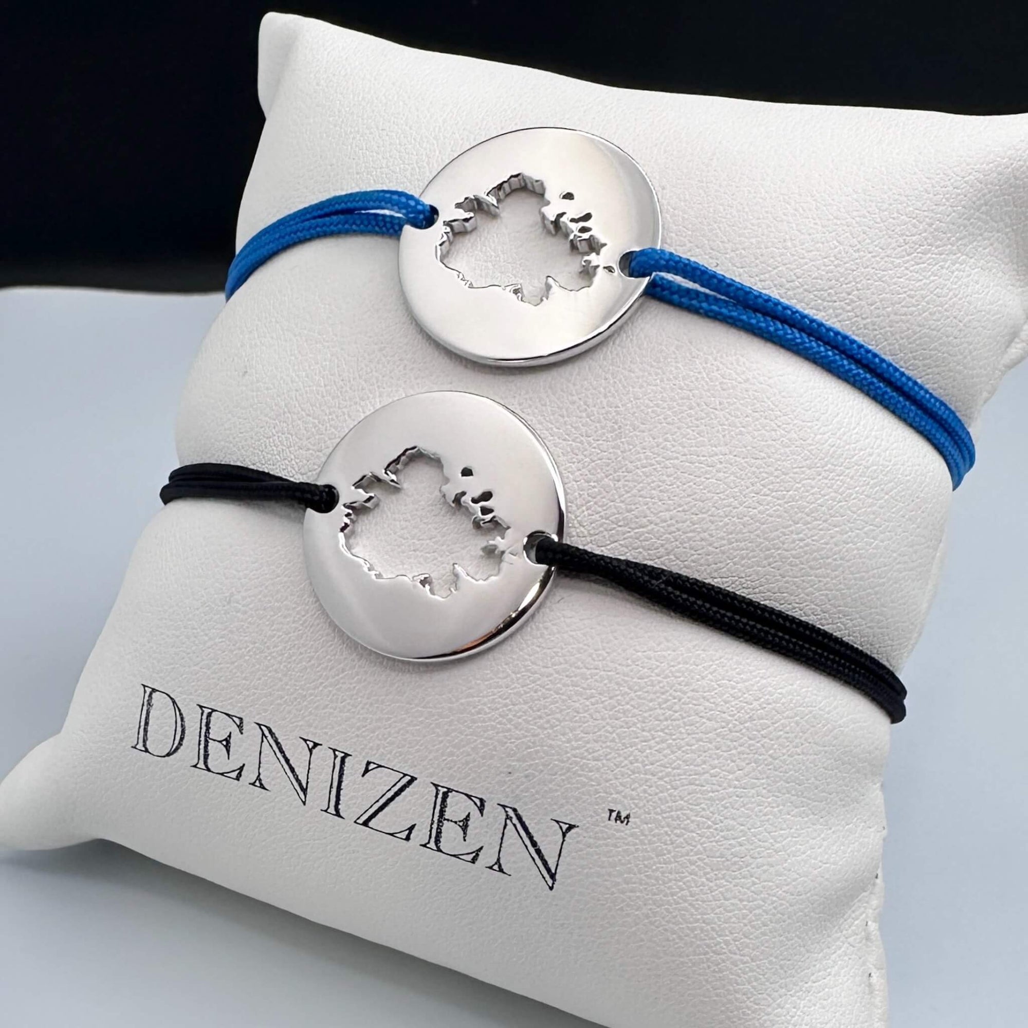 Sterling silver DENIZEN bracelet of Antigua map