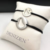 DENIZEN bracelet of Barbados map and trident silver black