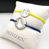 DENIZEN bracelet of Barbados map and trident silver navy and yellow