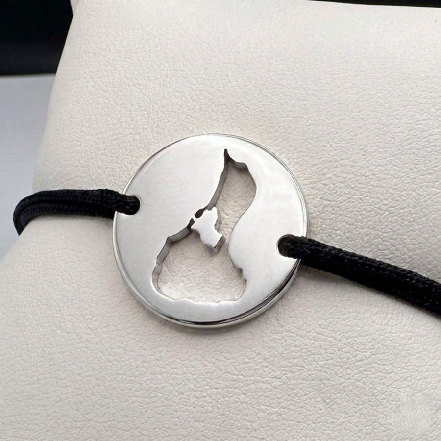 Gold bracelet with cutout map of Block Island