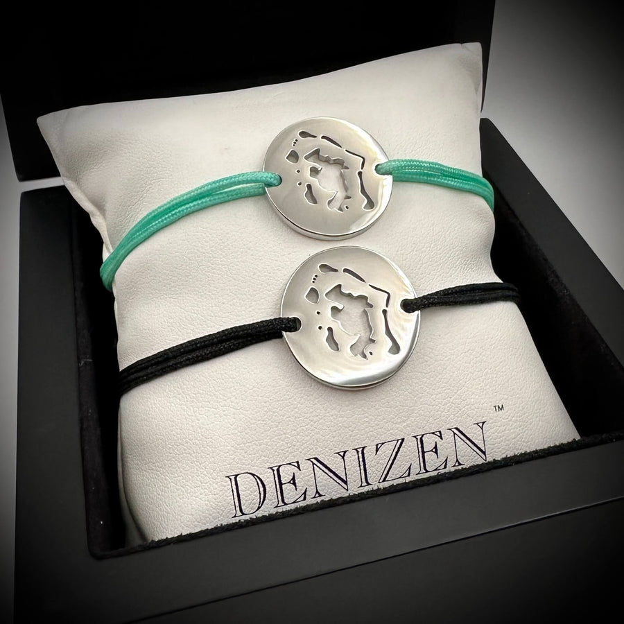 DENIZEN bracelet of Bora Bora silver black turquoise