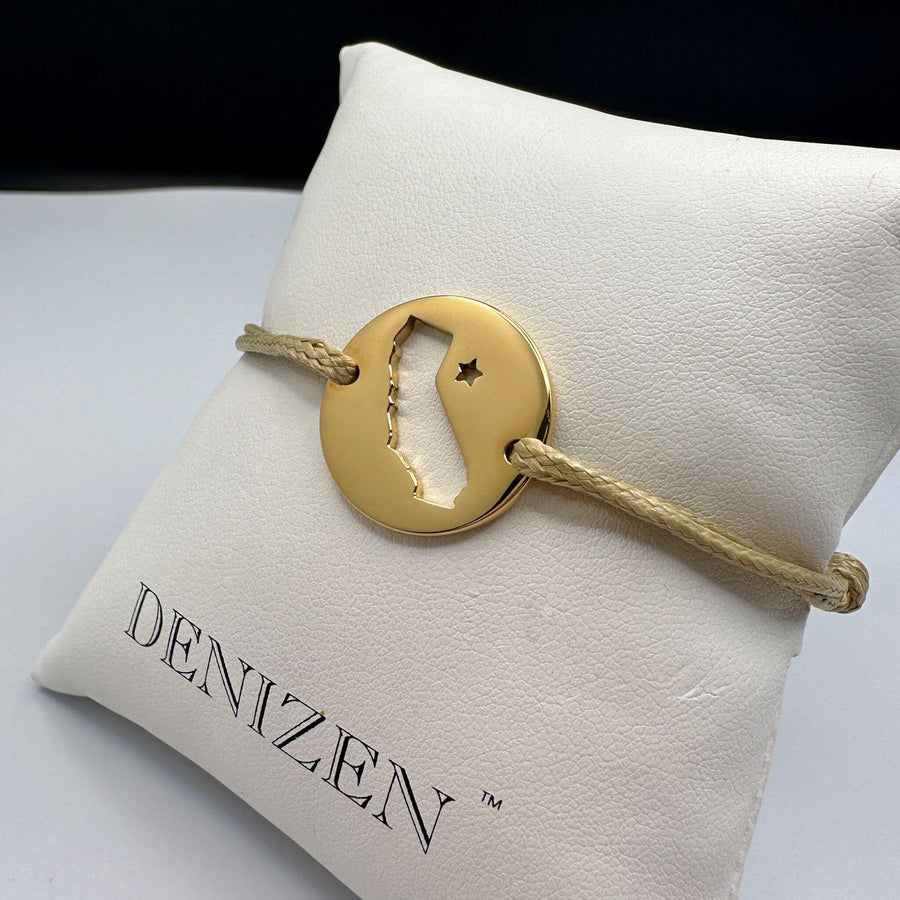 DENIZEN bracelet of california map gold beige
