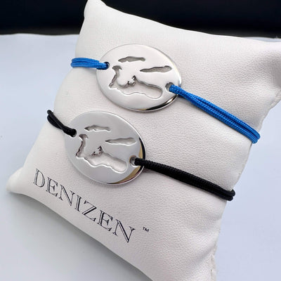 Sterling silver DENIZEN bracelet of Cayman Islands map