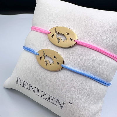 DENIZEN gold mini bracelets of Culebra map