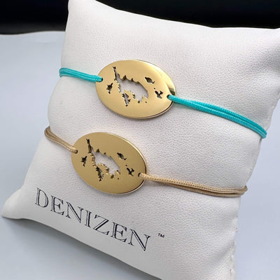 DENIZEN gold bracelets of Culebra map