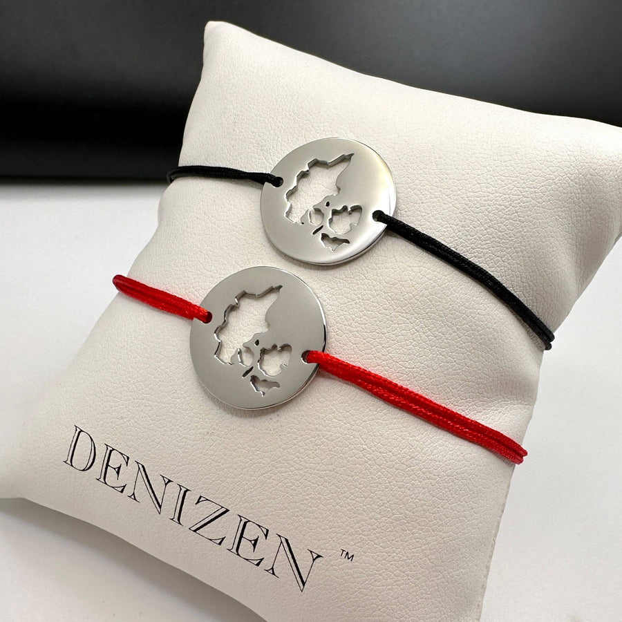 DENIZEN bracelet of Denmark map silver