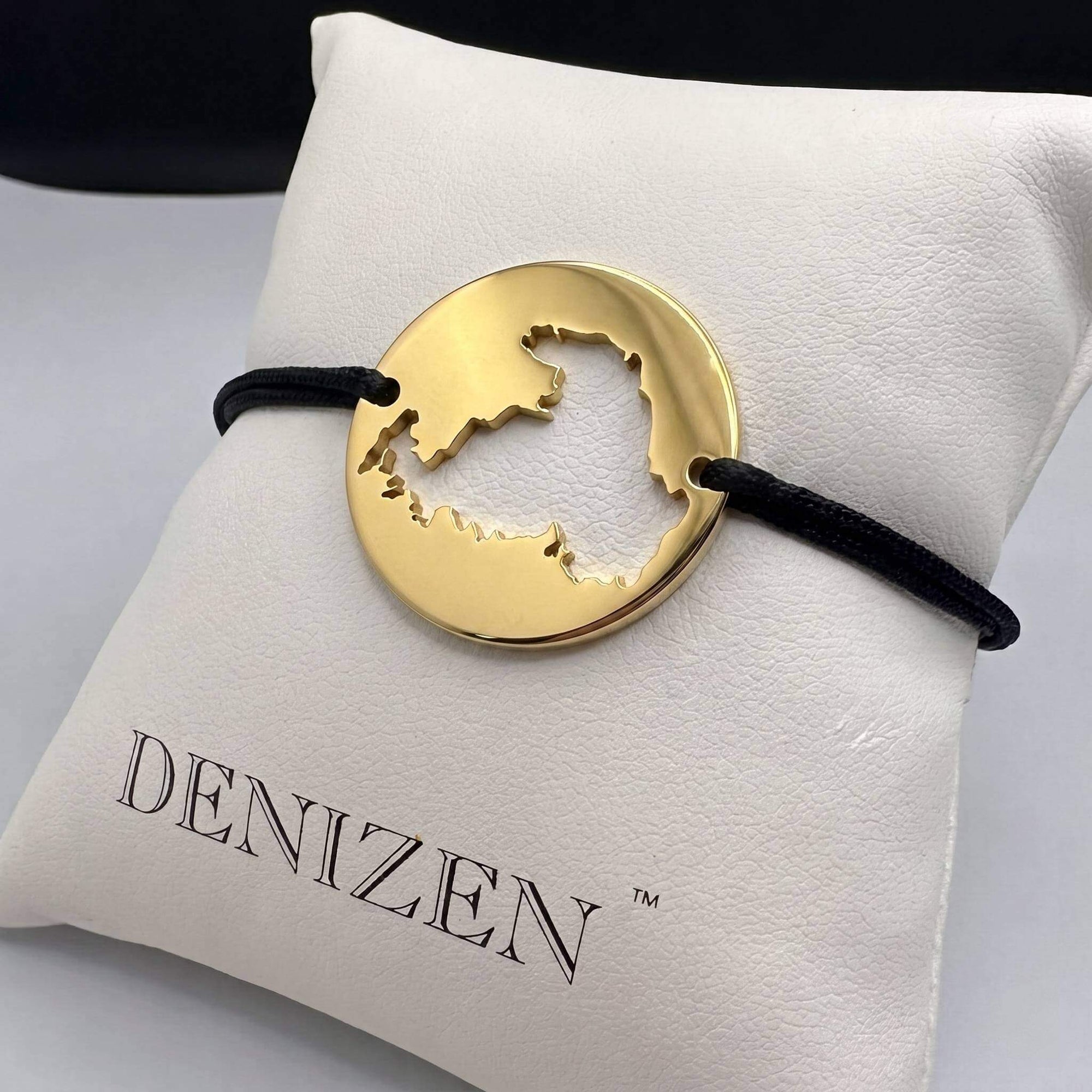 DENIZEN bracelet of Drummond Island Michigan in gold with black string