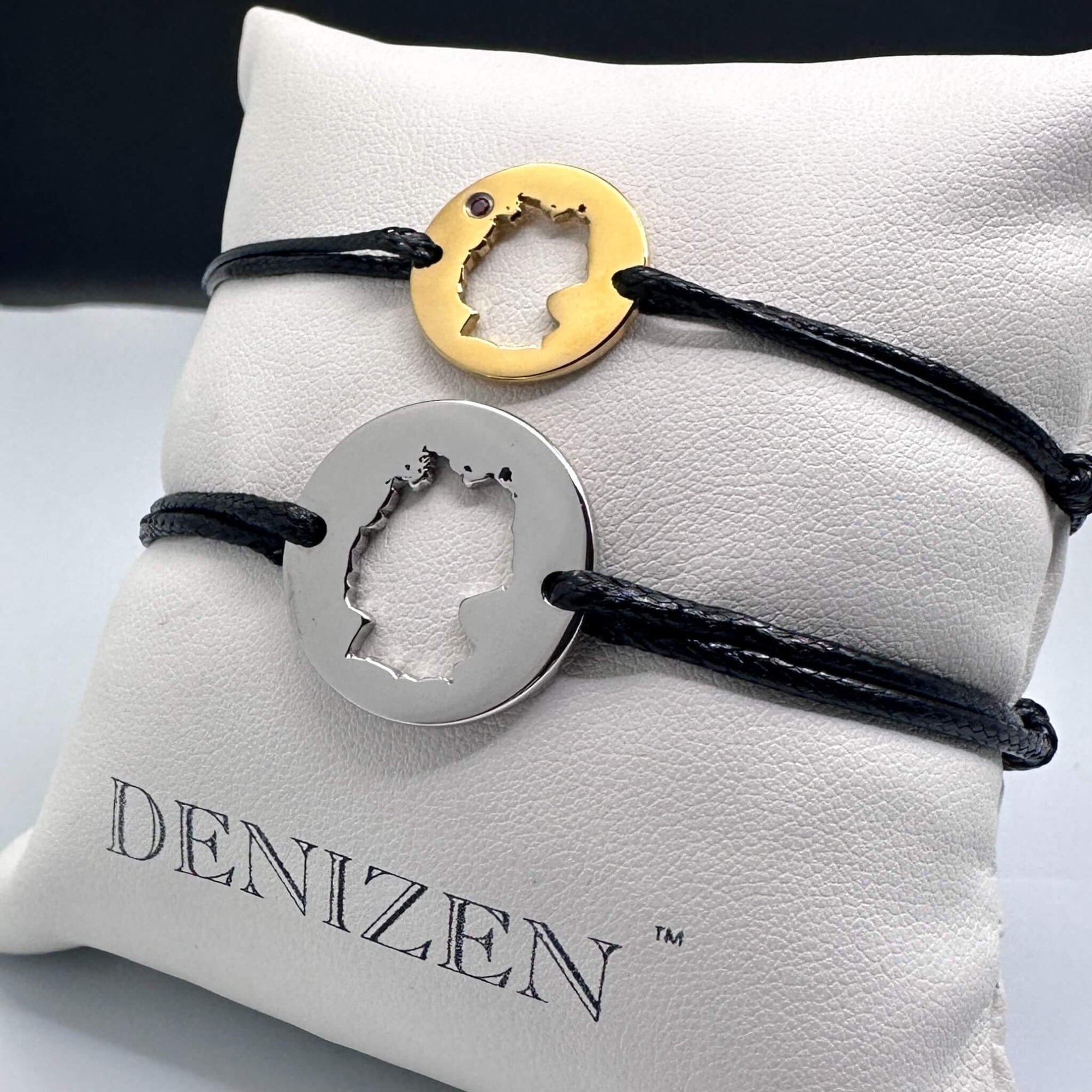 DENIZEN bracelets of Germany map cutout in silver and gold