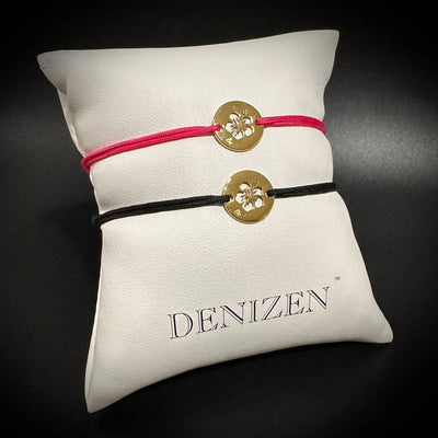 DENIZEN hibiscus bracelet gold pink