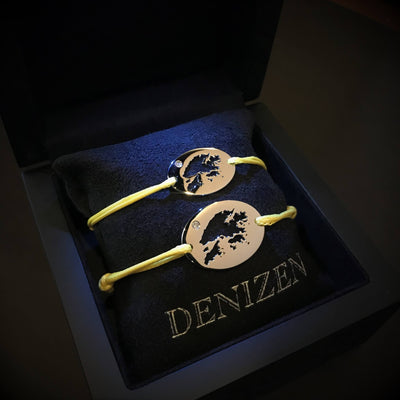 DENIZEN bracelet Hong Kong map silver yellow CZ