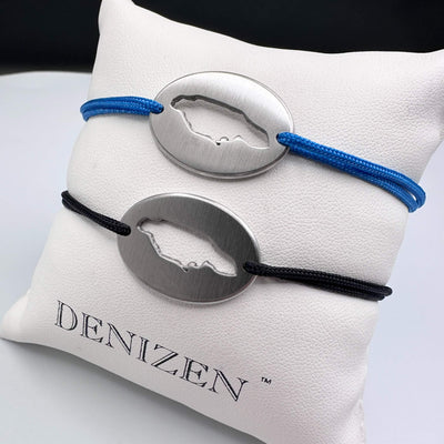 Brushed steel DENIZEN bracelets of Jamaica