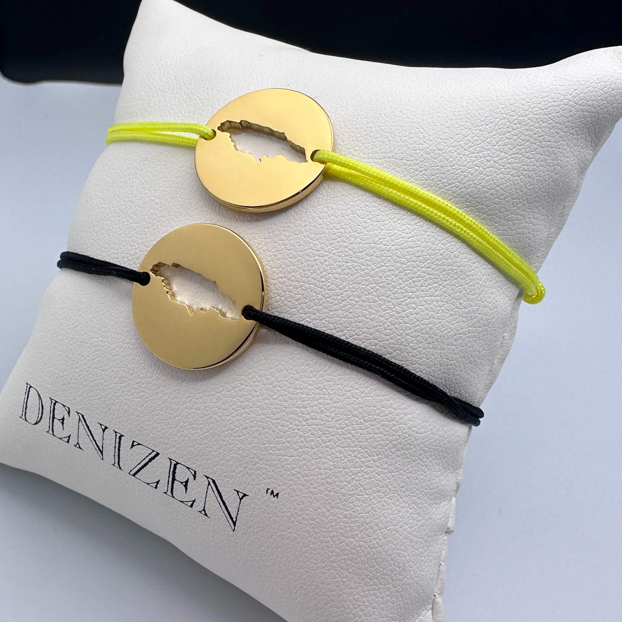 DENIZEN bracelet of Jamaica map gold black neon yellow