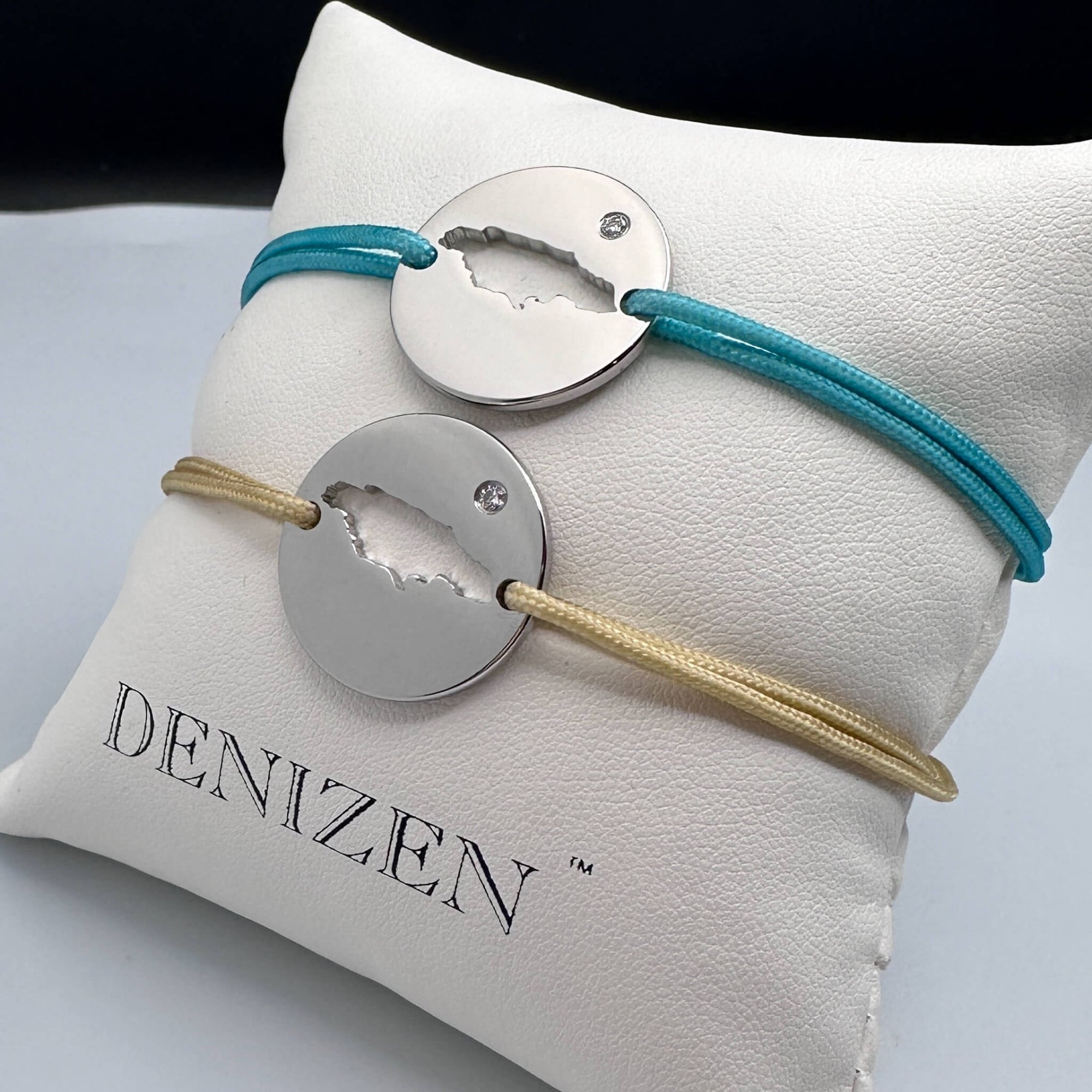 DENIZEN bracelet of Jamaica map silver sand turquoise