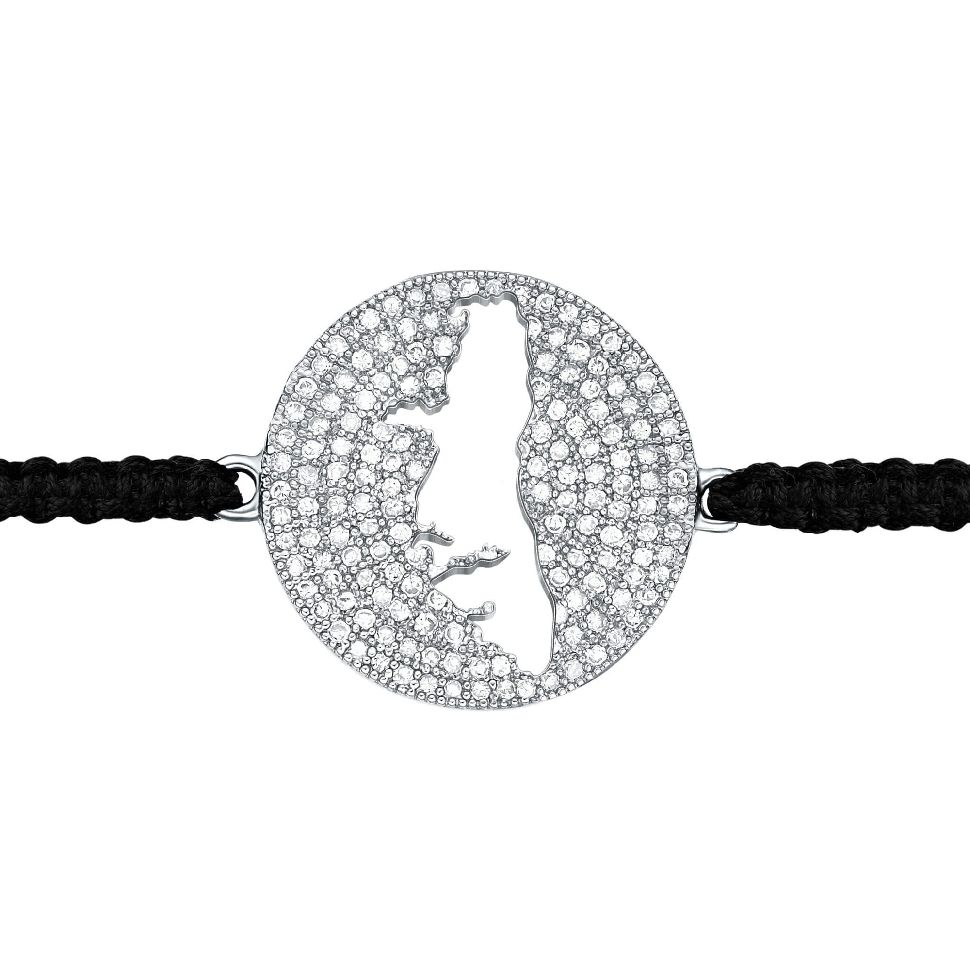 DENIZEN bracelet of Key Biscayne map sterling silver CZ pavé