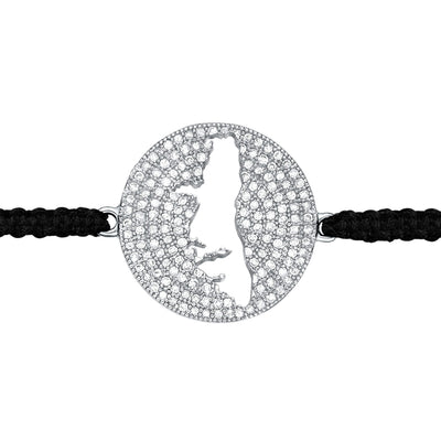 DENIZEN bracelet of Key Biscayne map sterling silver CZ pavé