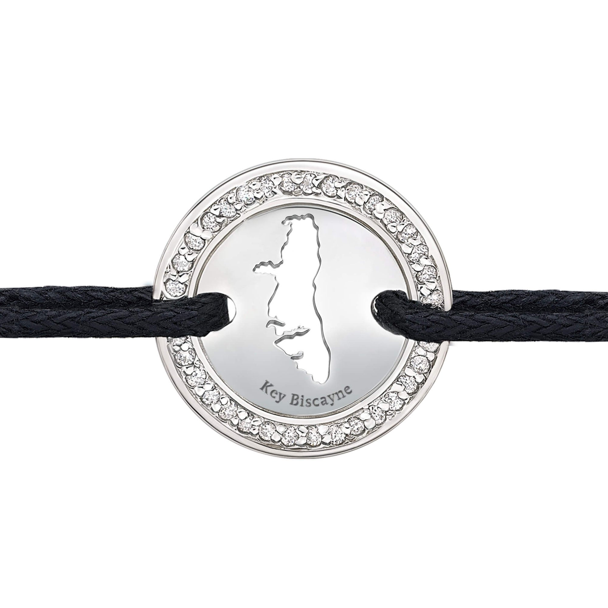DENIZEN bracelet of Key Biscayne map sterling silver CZ ring