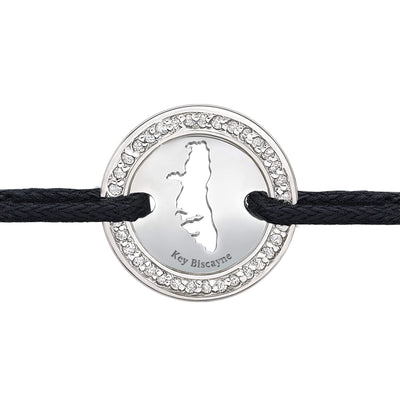 DENIZEN bracelet of Key Biscayne map sterling silver CZ ring