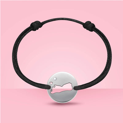 DENIZEN bracelet of Key West map in silver with one CZ