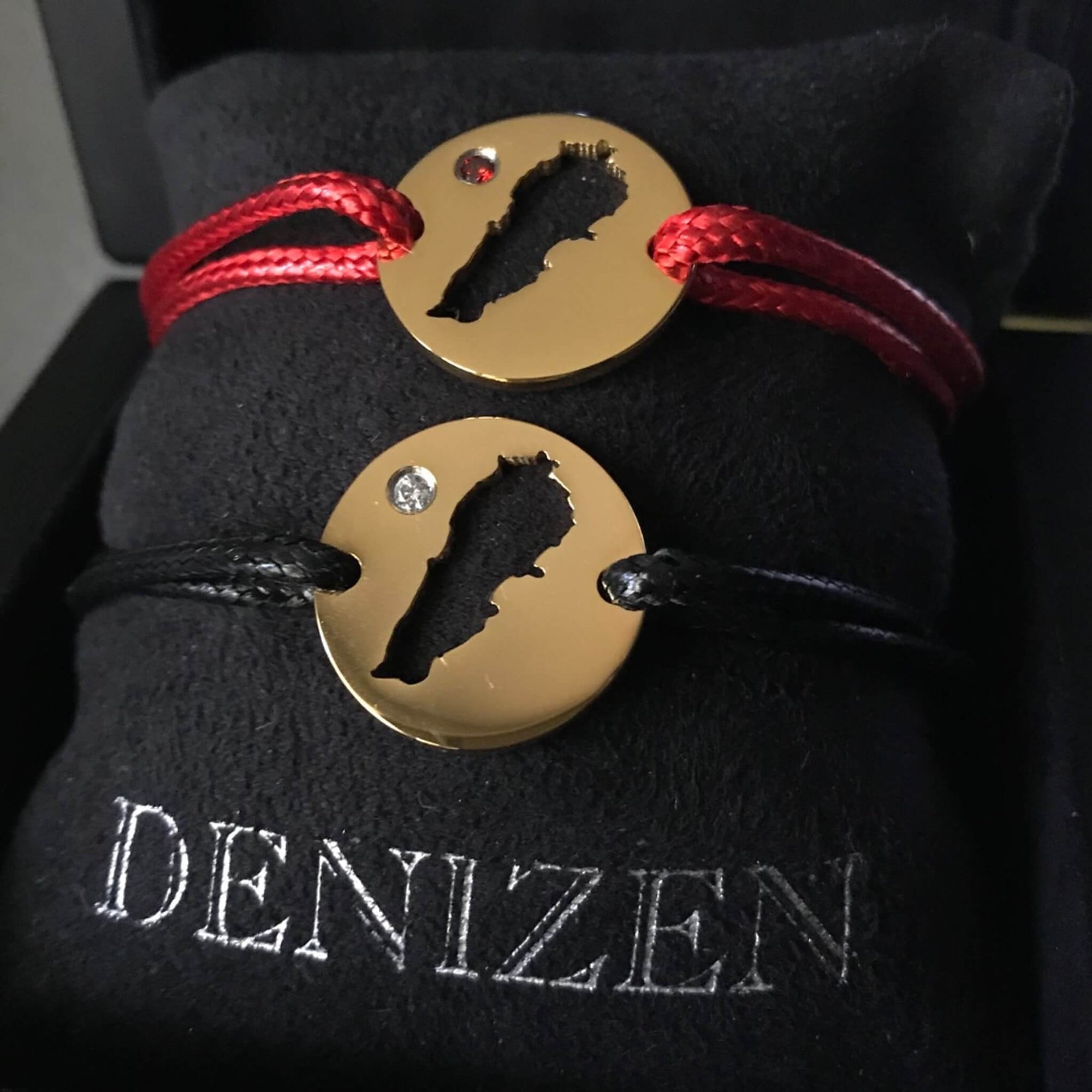 DENIZEN bracelet Lebanon map gold CZ