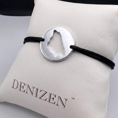 DENIZEN bracelet of Mackinac Island in silver with black string