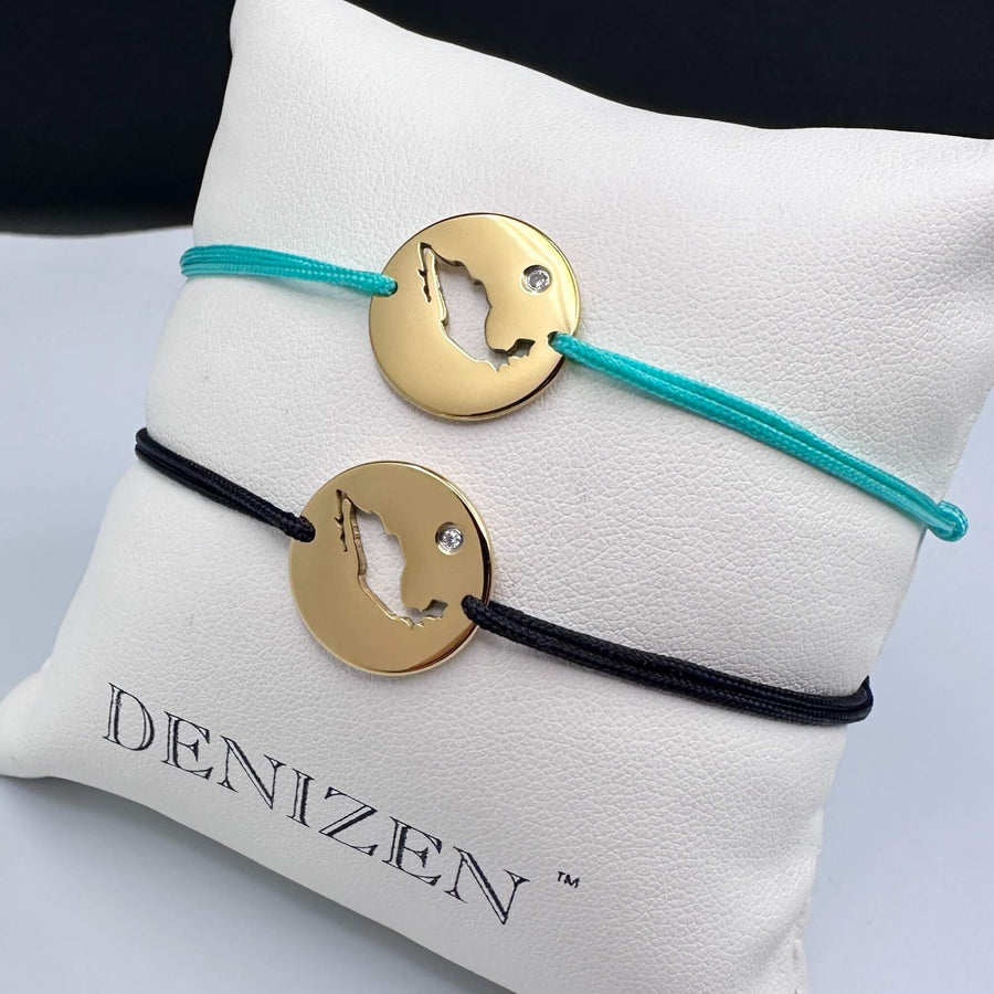 DENIZEN gold necklace of Mexico map