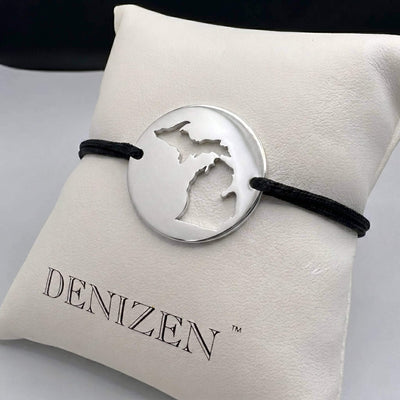DENIZEN bracelet of Michigan map in steel