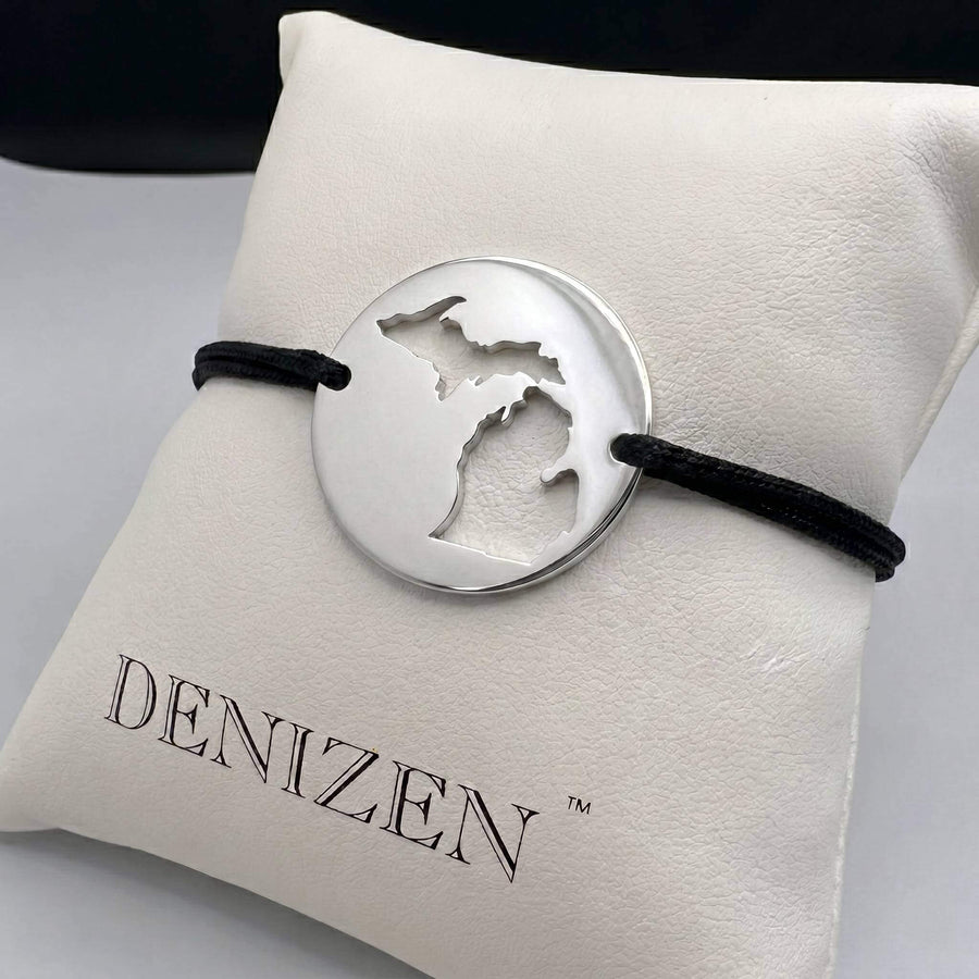 DENIZEN bracelet of Michigan map in steel