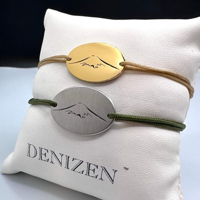 DENIZEN bracelet of Mount Agung Bali in brushed steel and gold plating