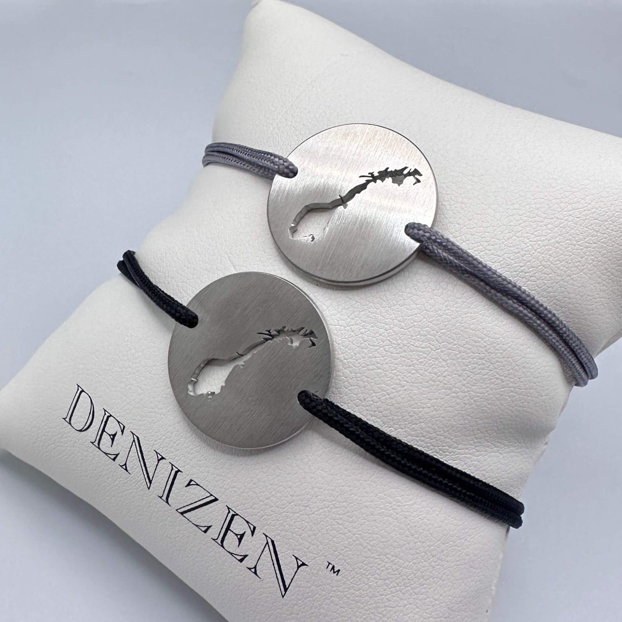 DENIZEN bracelet of Norway map brushed steel black or grey
