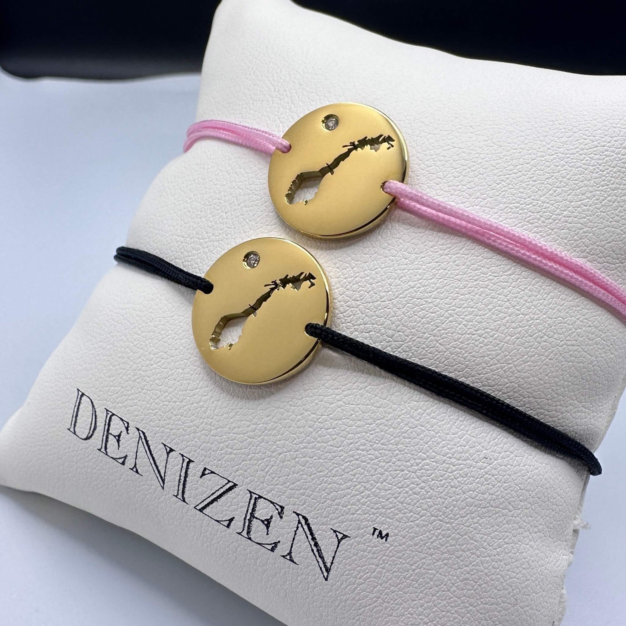 DENIZEN bracelet of Norway map gold black or pink