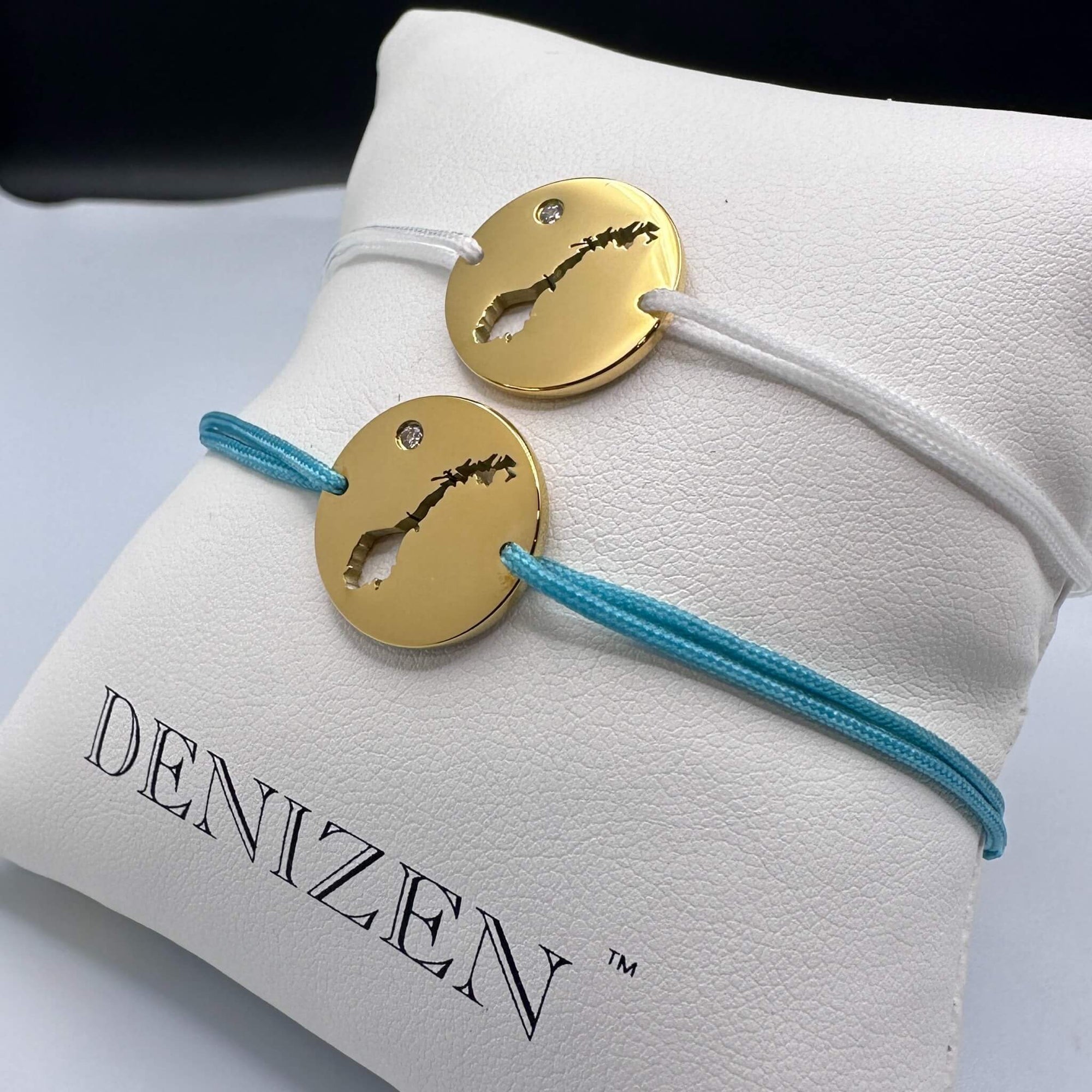 DENIZEN bracelet of Norway map gold white or turquoise