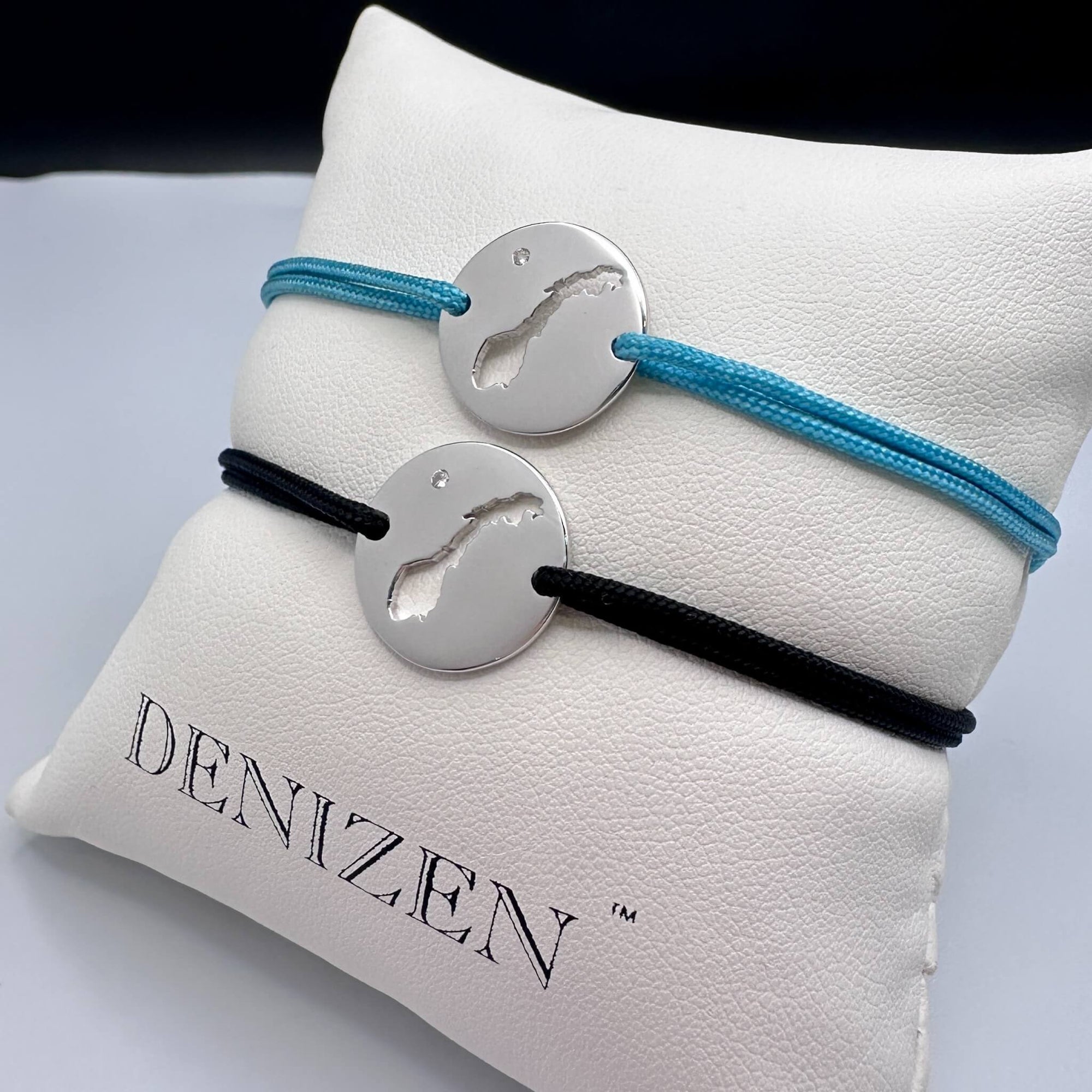 DENIZEN bracelet of Norway map sterling silver black or blue