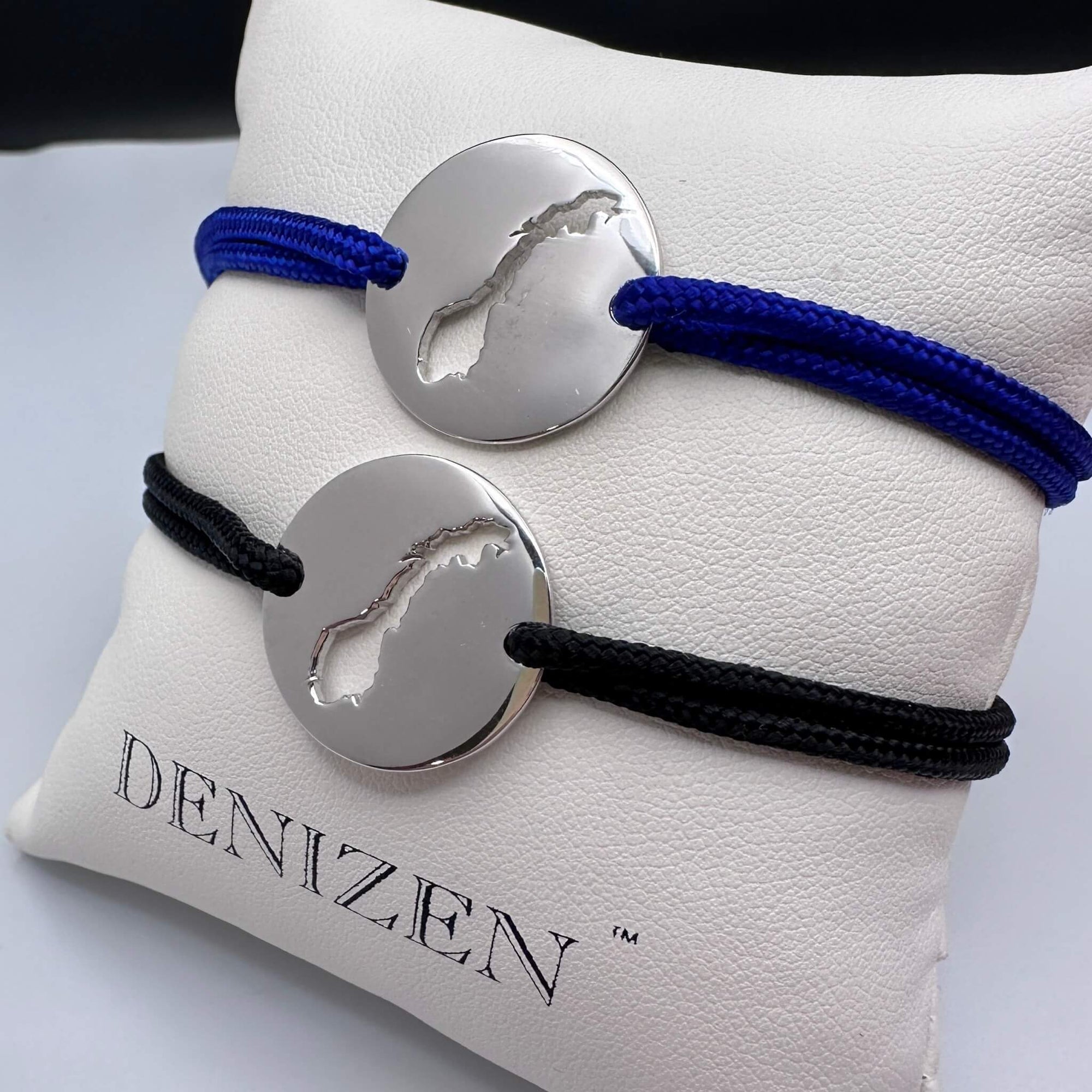 DENIZEN bracelet of Norway map sterling silver black or navy