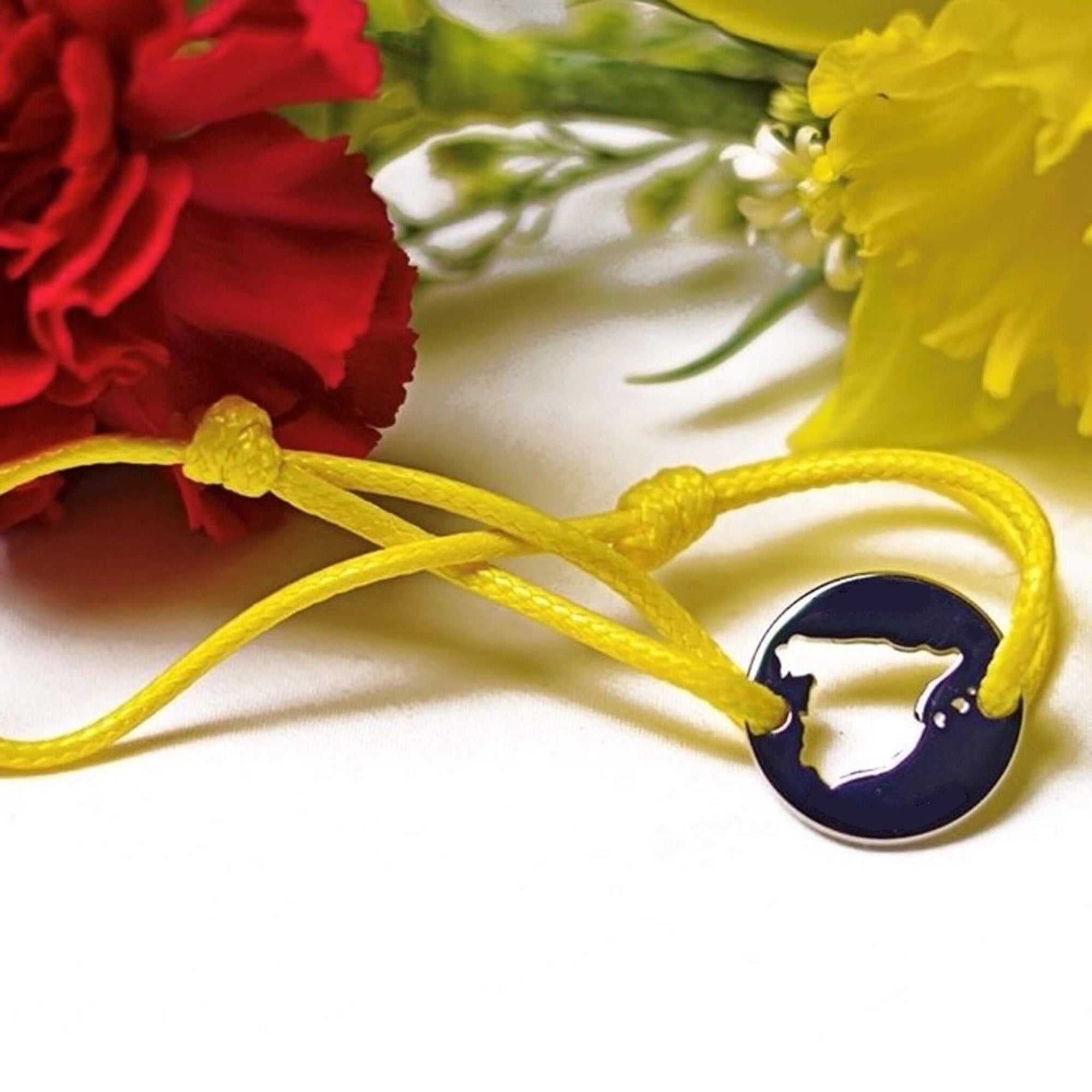 DENIZEN bracelet of Spain map silver yellow