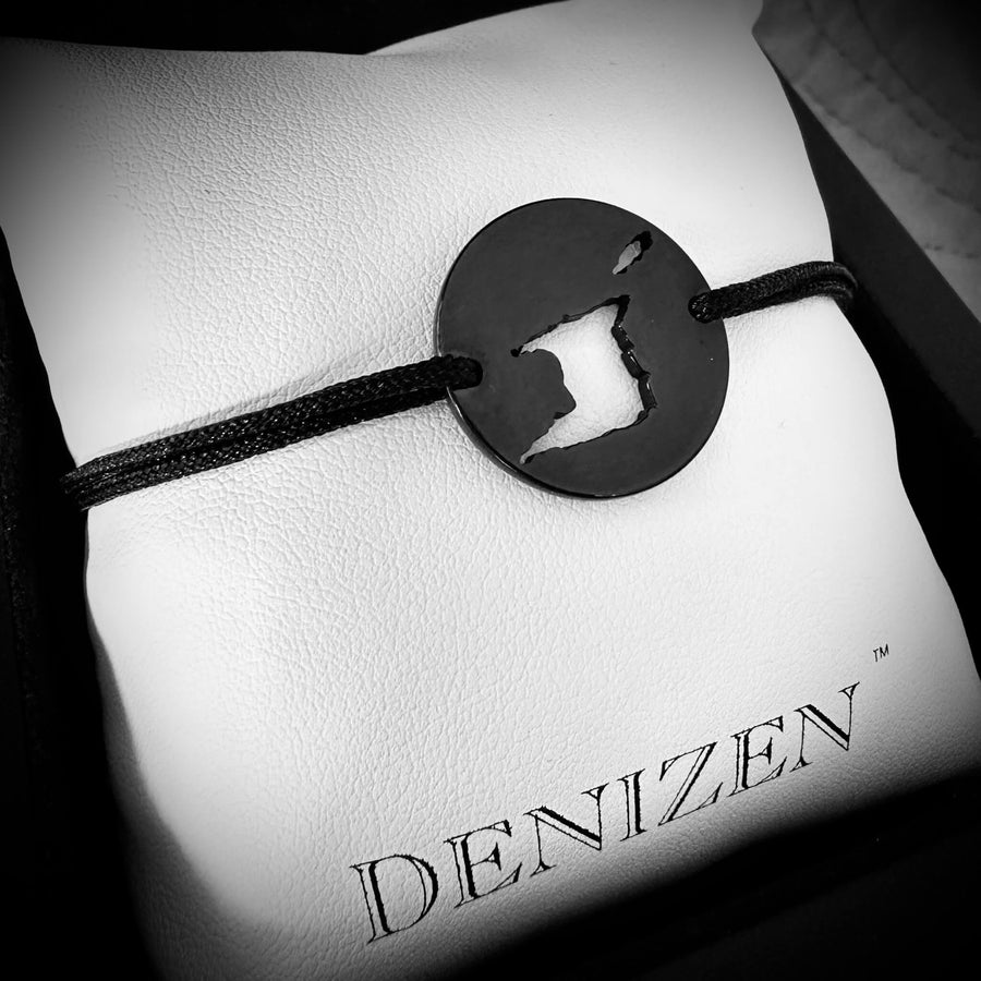 DENIZEN bracelet of Trinidad and Tobago map black rhodium