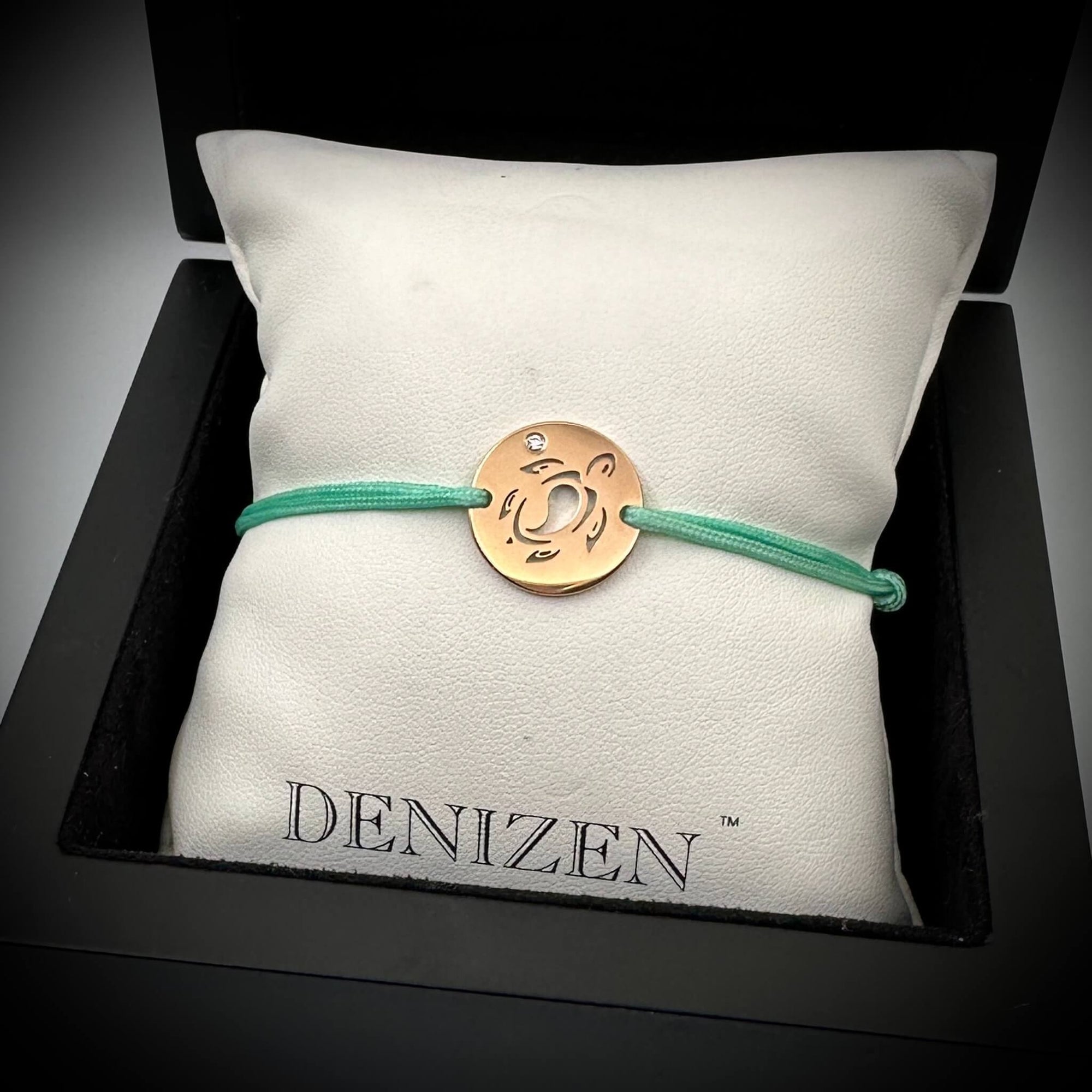 DENIZEN turtle bracelet rose gold cz turquoise