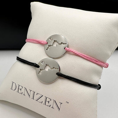 DENIZEN bracelet Virgin Gorda silver black pink cz