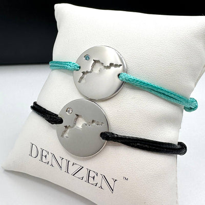 DENIZEN bracelet Virgin Gorda silver black turquoise cz