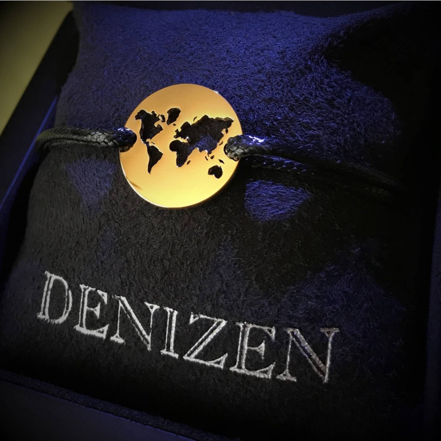 DENIZEN bracelet world map gold beige
