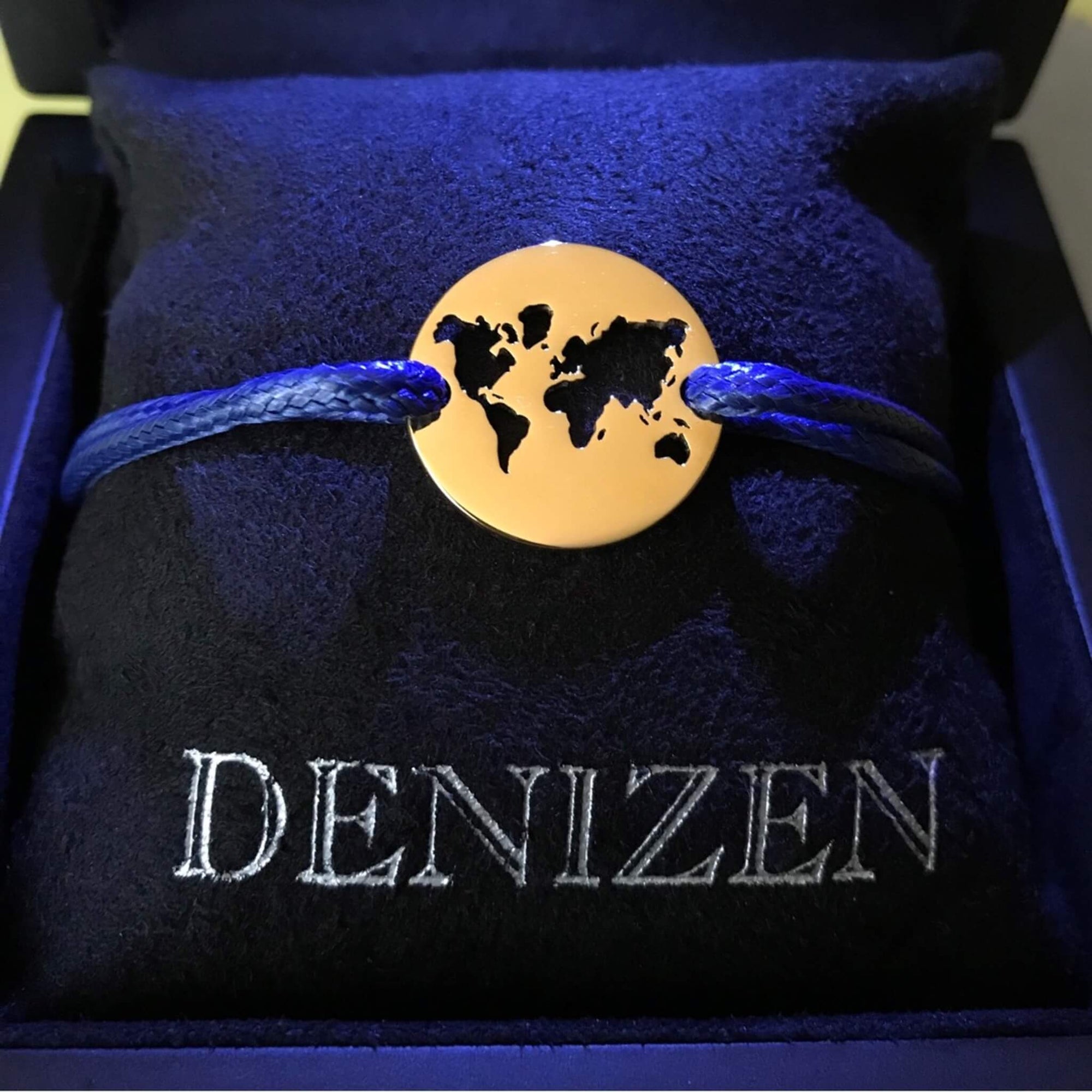 DENIZEN bracelet world map gold navy
