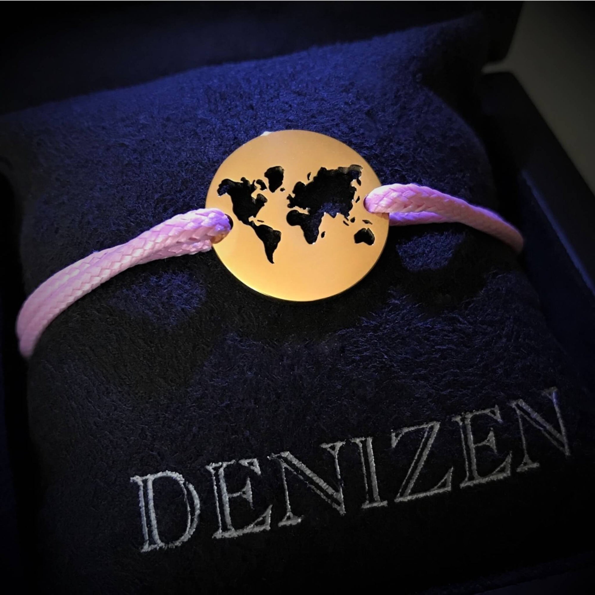 DENIZEN bracelet world map gold pink
