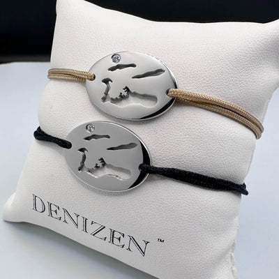 DENIZEN bracelets Cayman islands map silver with cz